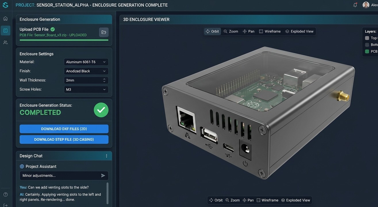 PCB Enclosure Generator output